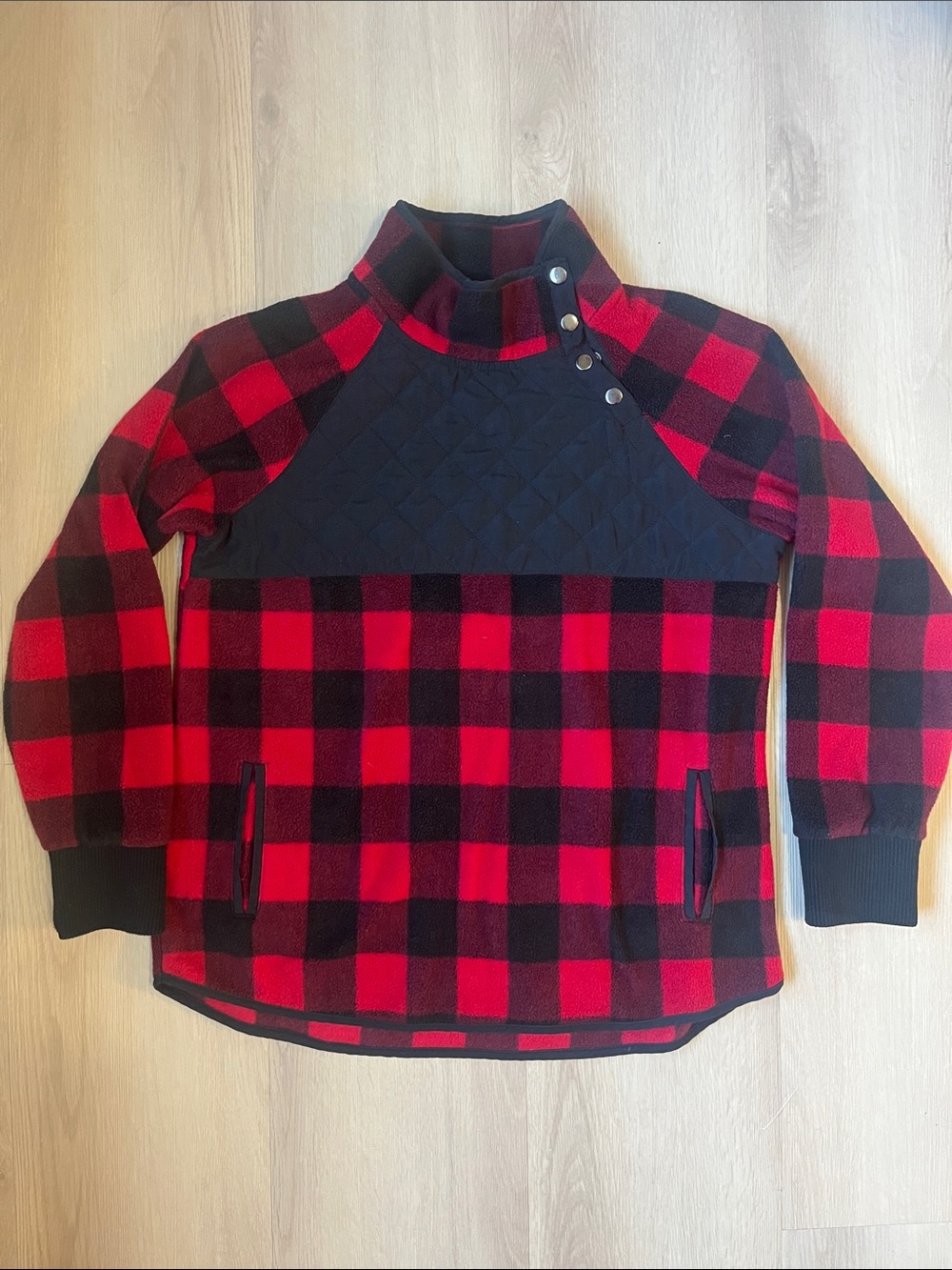 Kyodan Red & Black Buffalo Plaid Pullover Top Large